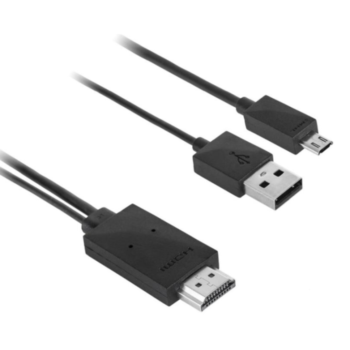 Kábel MHL micro USB HDMI TV FullHD čierny