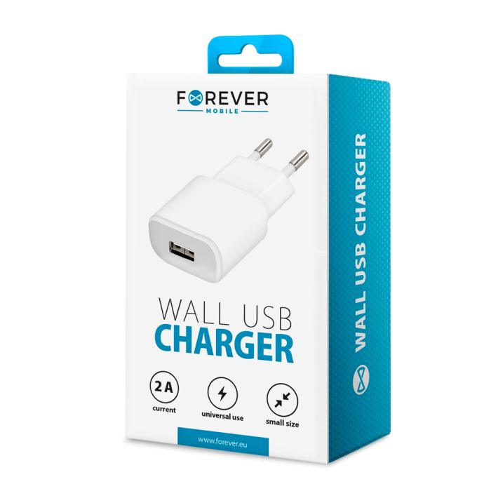 Sieťová nabíjačka Forever USB TC-01 2 A biela 