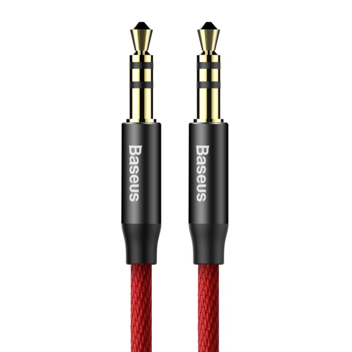 Audio Kábel Aux Baseus M30 3.5mm/3.5mm jack, 1.5 m, opletený, červeno-čierny