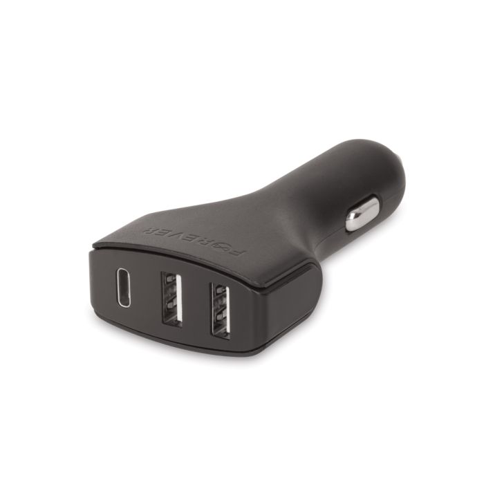 Auto nabíjačka Forever CC-05 2xUSB a USB typ-C 4.8 A čierna