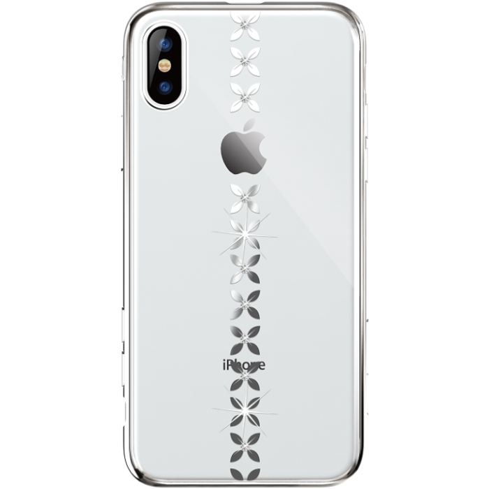 Plastové puzdro na Apple iPhone XS Max Devia Lucky Star strieborné