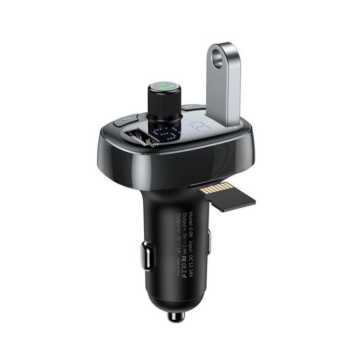 Baseus FM transmitter T-Typ Bluetooth MP3 čierny