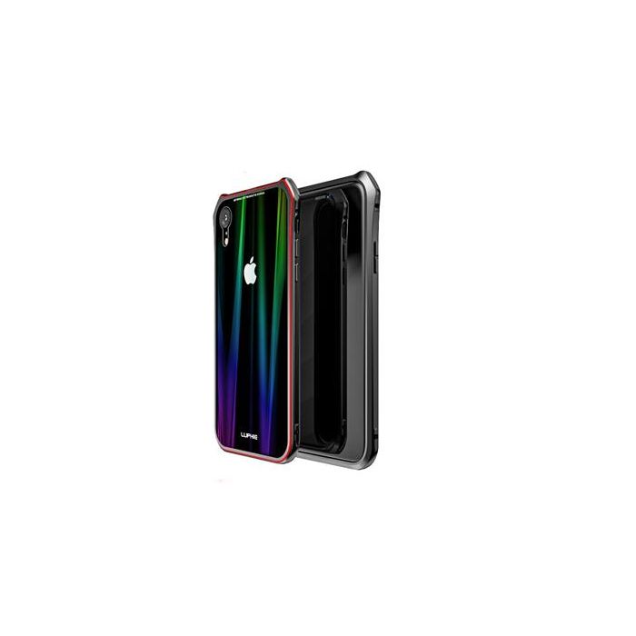 Luphie Aurora Snaps Magnetic Aluminium Hard Case Glass Black/Red pro iPhone XR