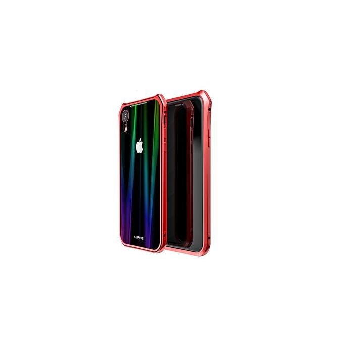Luphie Aurora Snaps Magnetic Aluminium Hard Case Glass Red/Black pro iPhone XR