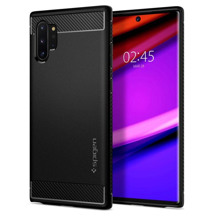 Silikónové puzdro na Samsung Galaxy S10 Plus Spigen Rugged Armor čierne