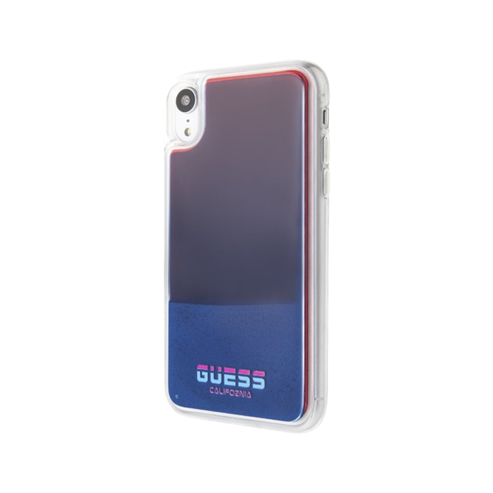 Plastové puzdro Guess na Apple iPhone XR GUHCI61GLCRE Glow in The Dark červeno-modré