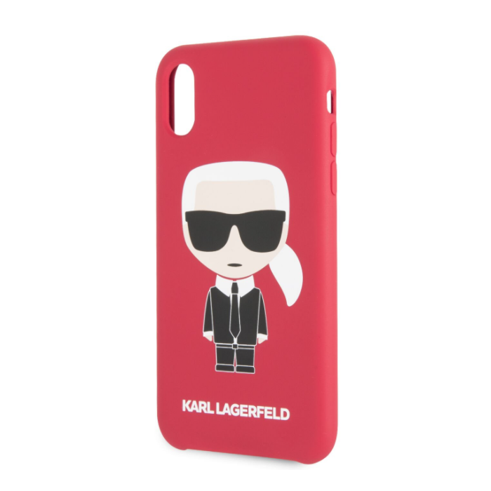 KLHCPXSLFKRE Karl Lagerfeld Iconic Full Body Silikonové Pouzdro pro iPhone X/XS Red