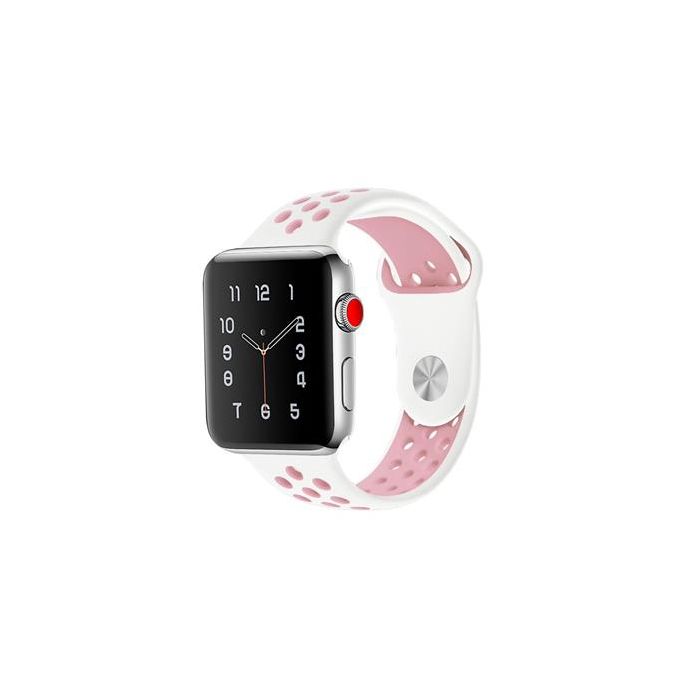 Handodo Double Silikonový náramok pre iWatch 1/2/3 42mm White/Pink (EU Blister)