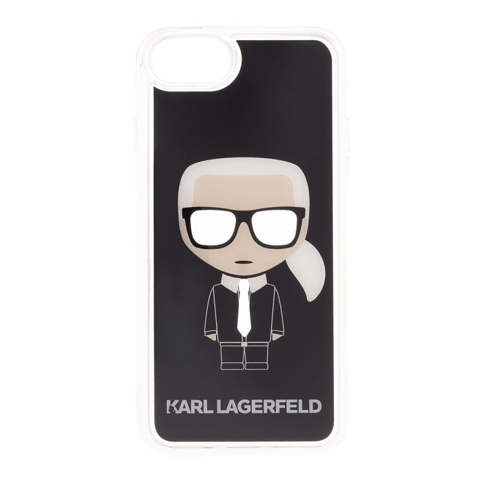 KLHCI8ICGBK Karl Lagerfeld Iconic Glitter Kryt pro iPhone 7/8 Black