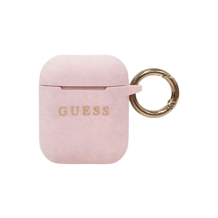 Obal Guess Silicone Case AirPods 1/2 GUACCSILGLLP Pink