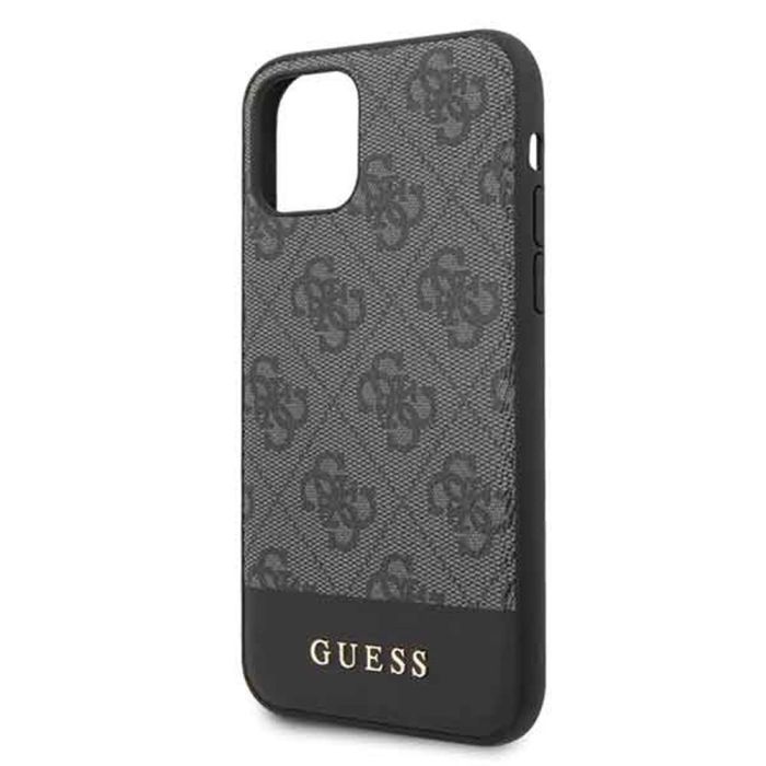 GUHCN61G4GLGR Guess 4G Stripe Zadní Kryt pro iPhone 11 Grey (EU Blister) 