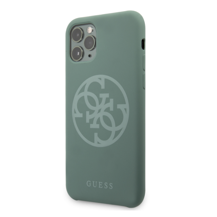 GUHCN61LS4GKA Guess 4G Silicone Tone Zadní Kryt pro iPhone 11 Kaki