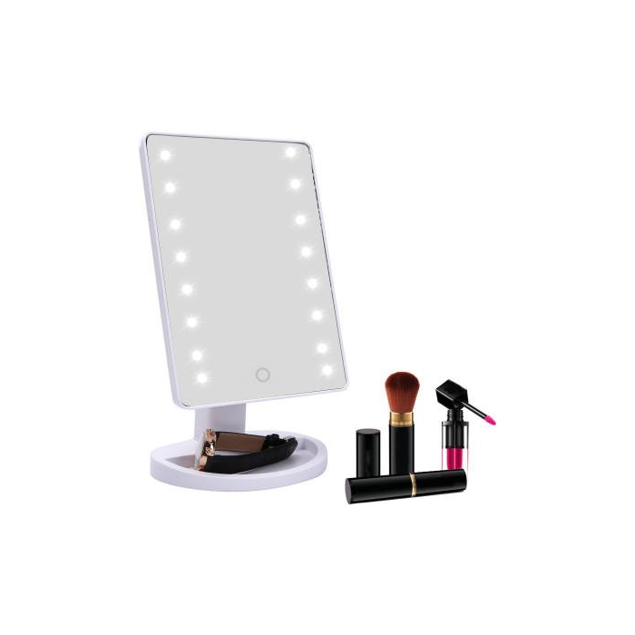 iQtech iMirror kozmetické Make-Up zrkadlo s LED Dot osvetlením, biele