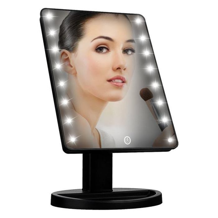 iQtech iMirror kozmetické Make-Up zrkadlo s LED Dot osvetlením, čierne