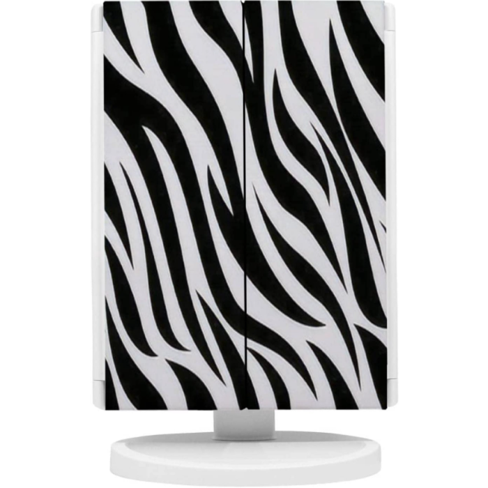 iQtech iMirror 3D Fascinate Zebra, kozmetické Make-Up zrkadlo, trojpanelové s LED Line osvetlením