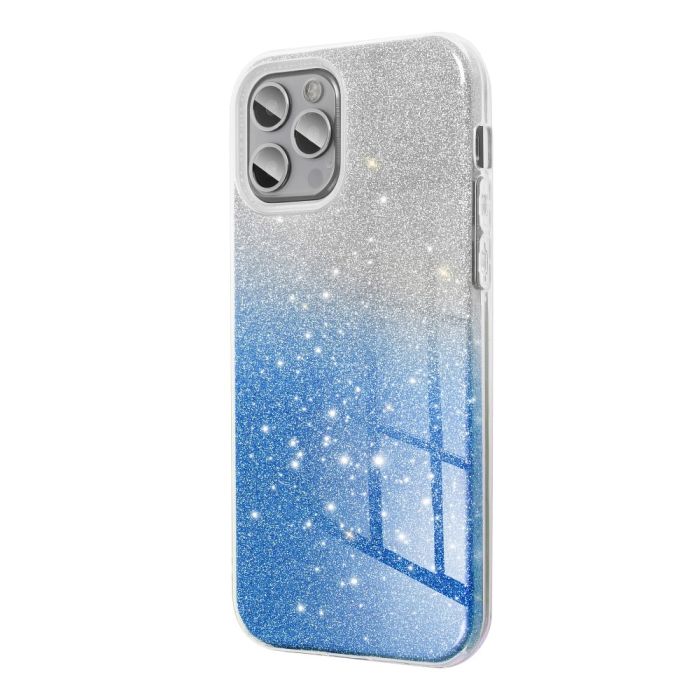 Silikónové puzdro na Huawei P40 Lite Forcell Shining strieborno-modré
