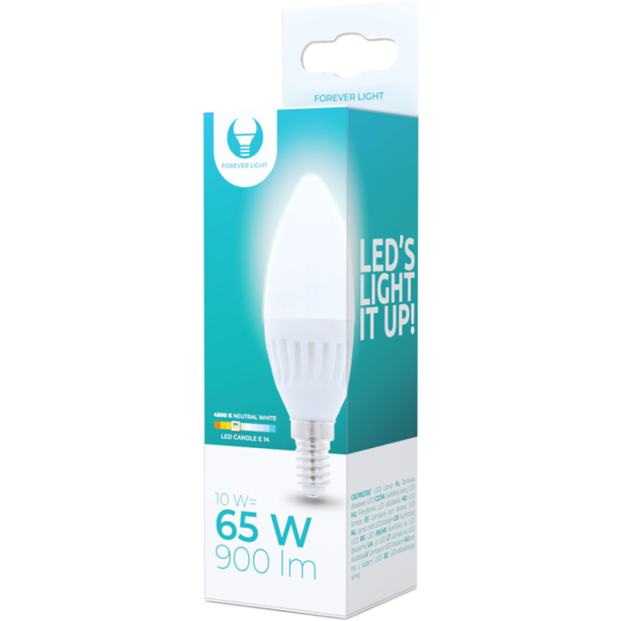 LED žiarovka E14 C37 10W 230V 4000K 1000lm ceramic Forever Light