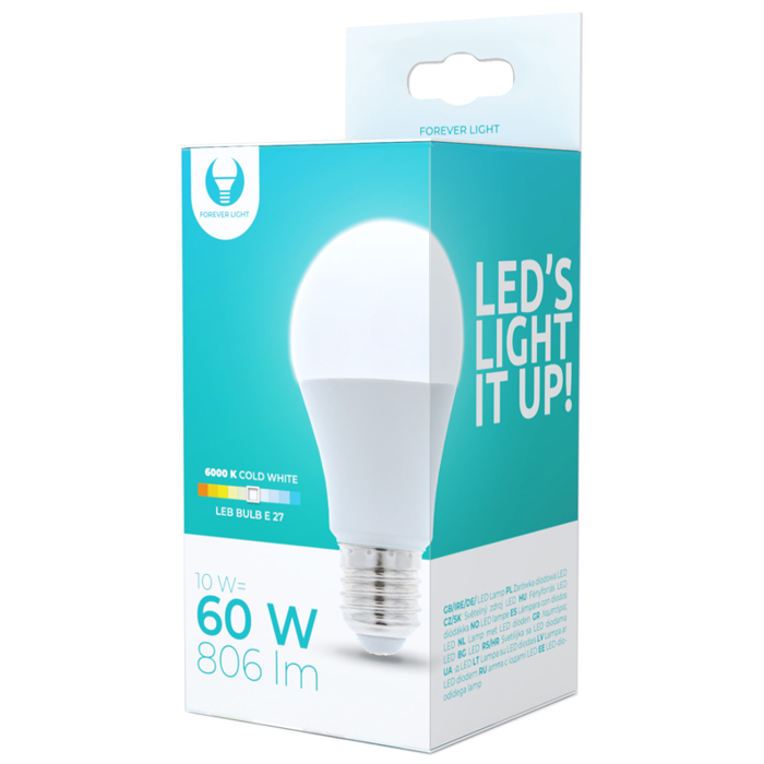 LED žiarovka Forever E27 A60 10W 230V 6000K 830lm