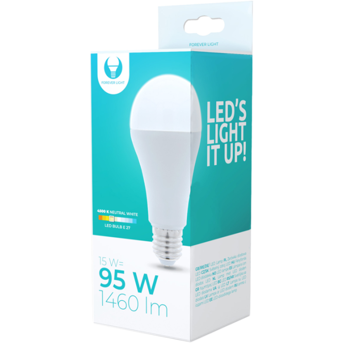 LED žiarovka E27 A65 15W 230V 4500K 1270lm Forever Light