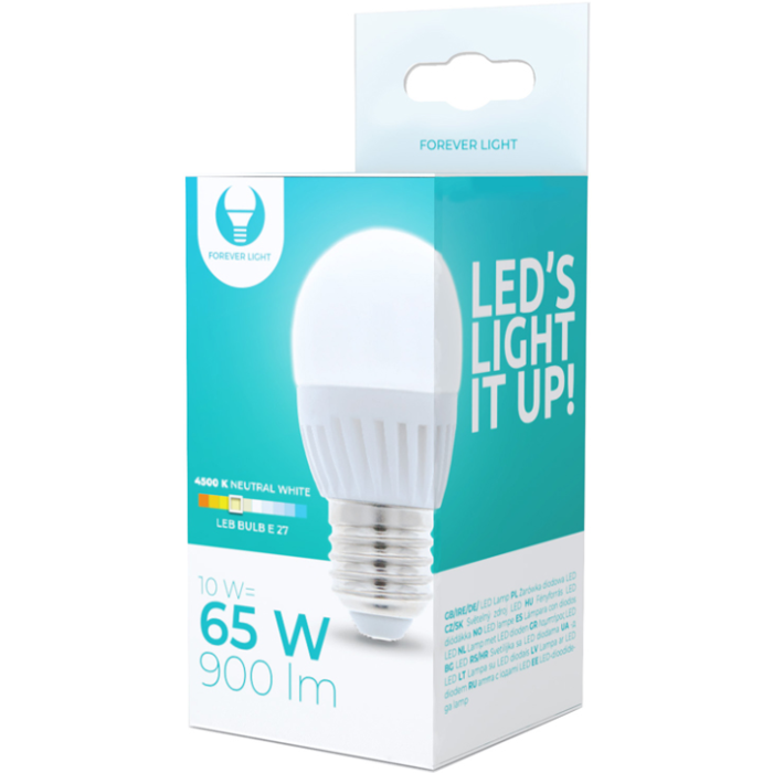 LED žiarovka E27 G45 10W 230V 4500K 1000lm ceramic Forever Light