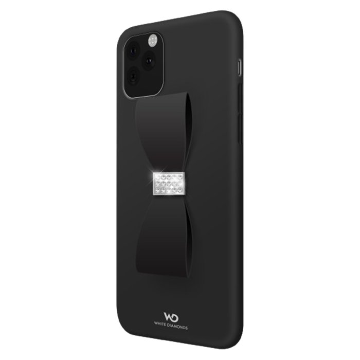 Plastové puzdro na Apple iPhone 11 White Diamonds Bow čierne