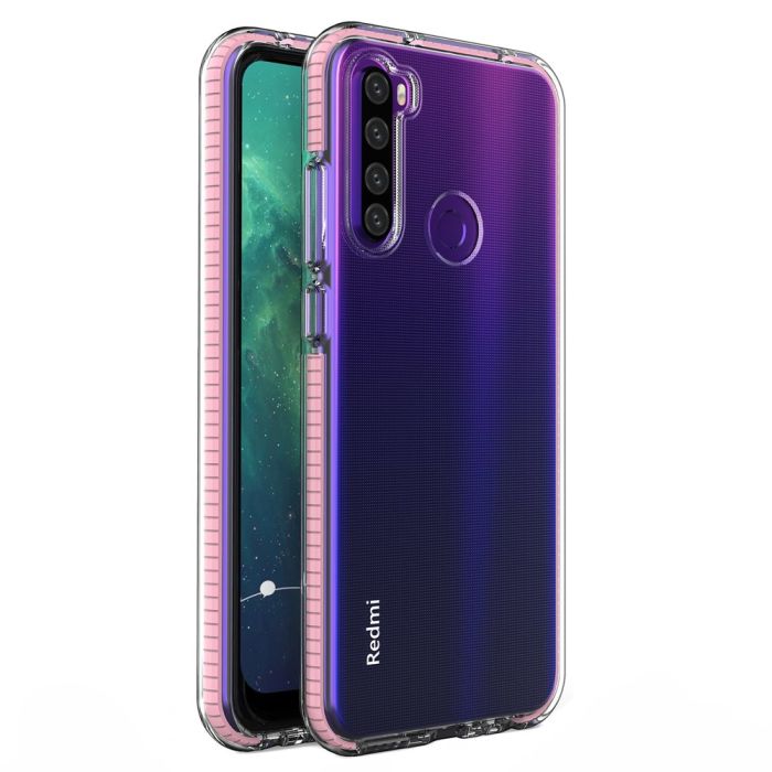 Silikónové puzdro Spring Clear TPU pre Xiaomi Redmi Note 8T ružové 
