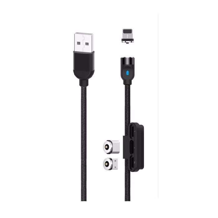 Kábel XO NB128 3v1 Lighting + USB-C + micro USB 2,4A 1m čierny