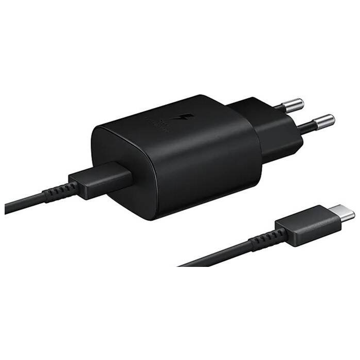 Sieťová nabíjačka Samsung USB-C EP-TA800EBE + EP-DG980BBE 25W čierna (Bulk)
