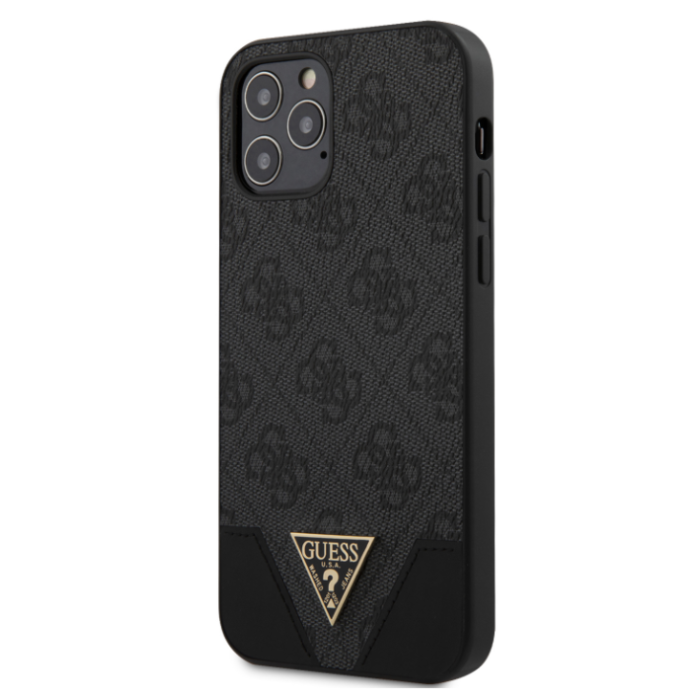 Puzdro Guess GUHCP12MPU4GHBK na Apple iPhone 12/12 Pro 4G Triangle sivé