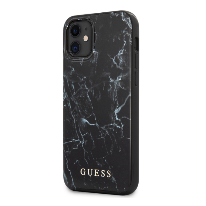 Puzdro Guess GUHCP12SPCUMABK na Apple iPhone 12 mini Guess PC/TPU Marble čierne