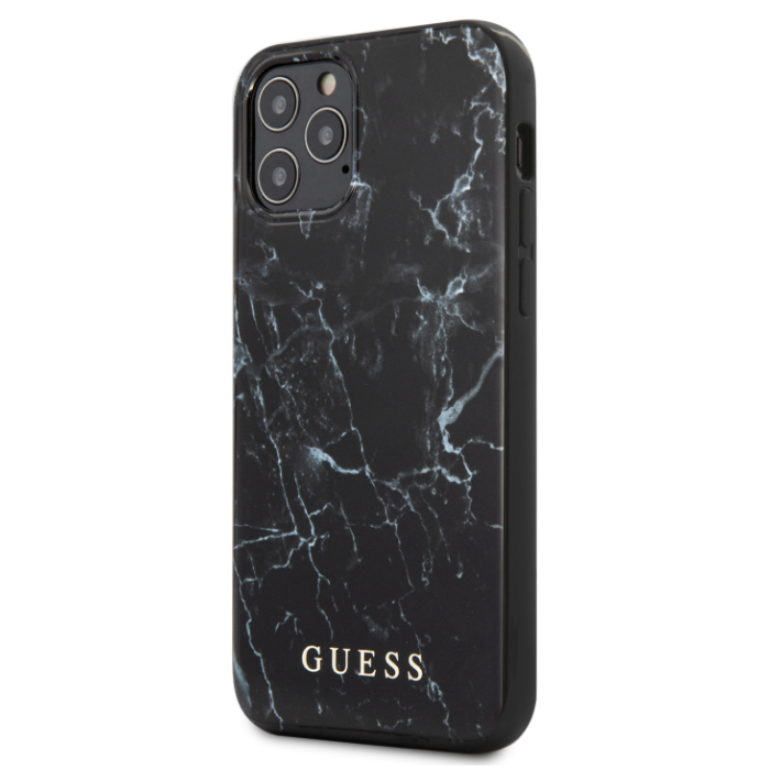 Puzdro Guess GUHCP12LPCUMABK na Apple iPhone 12 Pro Max PC/TPU Marble čierne