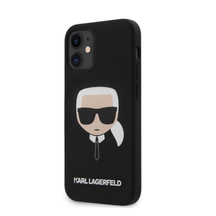 KLHCP12SSLKHBK Karl Lagerfeld Head Silikonový Kryt pro iPhone 12 mini 5.4 Black