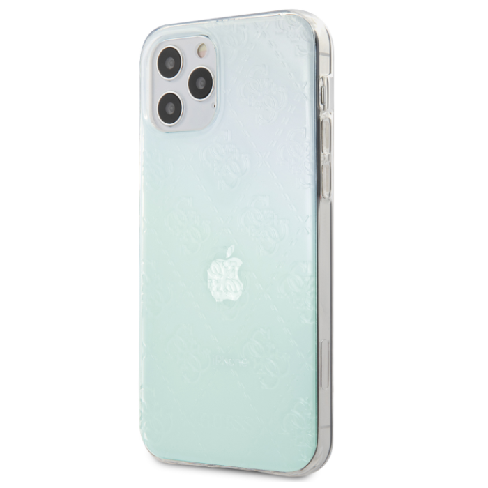 Puzdro Guess GUHCP12M3D4GIRBL na Apple iPhone 12/12 Pro 3D Raised transparentné