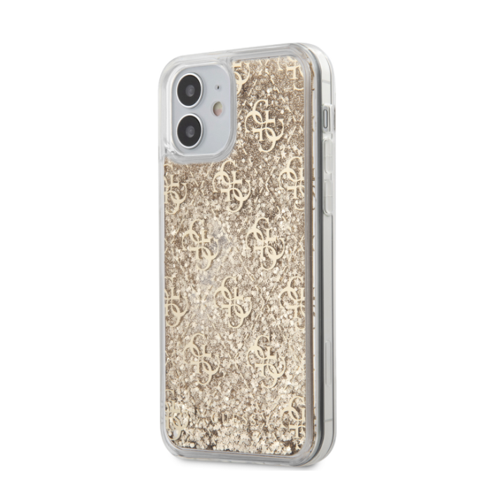 Puzdro Guess GUHCP12SLG4GSLG na Apple iPhone 12 mini 4G Liquid Glitter zlaté