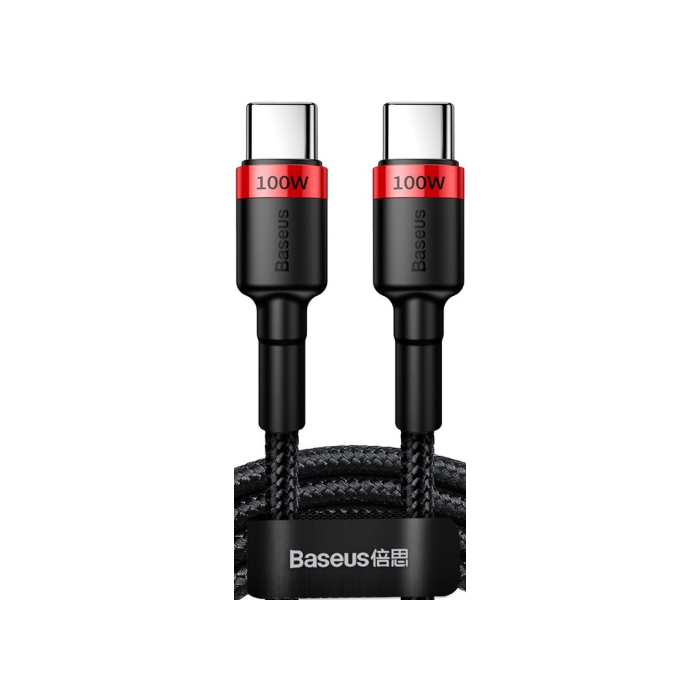 Baseus Cafule CATKLF-AL91, 100W PD2.0 USB-C na USB-C 20V/5A, 2m, červeno-čierne
