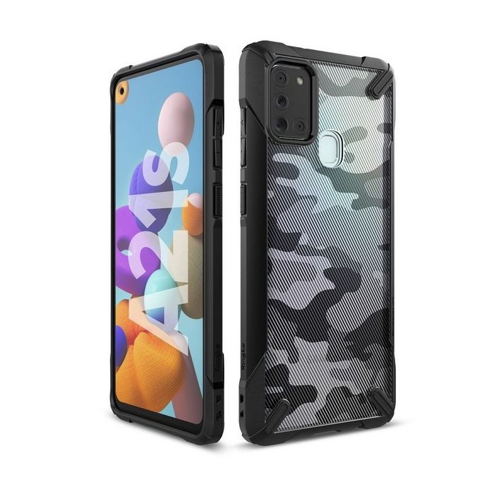 Plastové puzdro Ringke Fusion X pre Samsung Galaxy A21s čierne