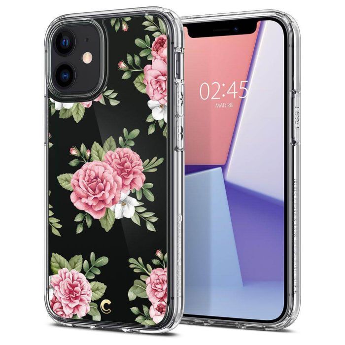 Silikónové puzdro na Apple iPhone 12 mini Spigen Cyrill Cecile floral transparentné