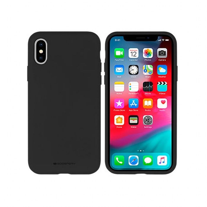 Silikónové puzdro na Apple iPhone 12 Pro Max Mercury Silicone čierne