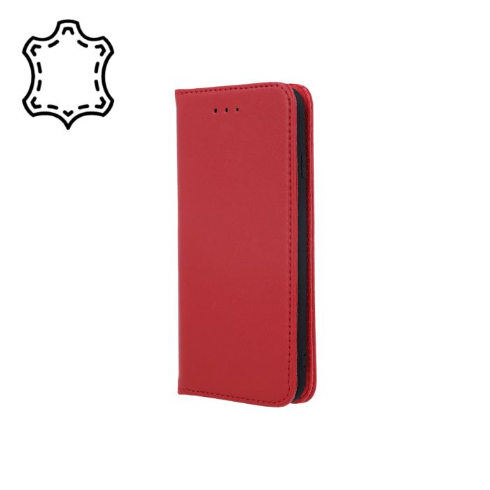 Kožené diárové puzdro na Samsung Galaxy A20s Genuine Smart Pro červené