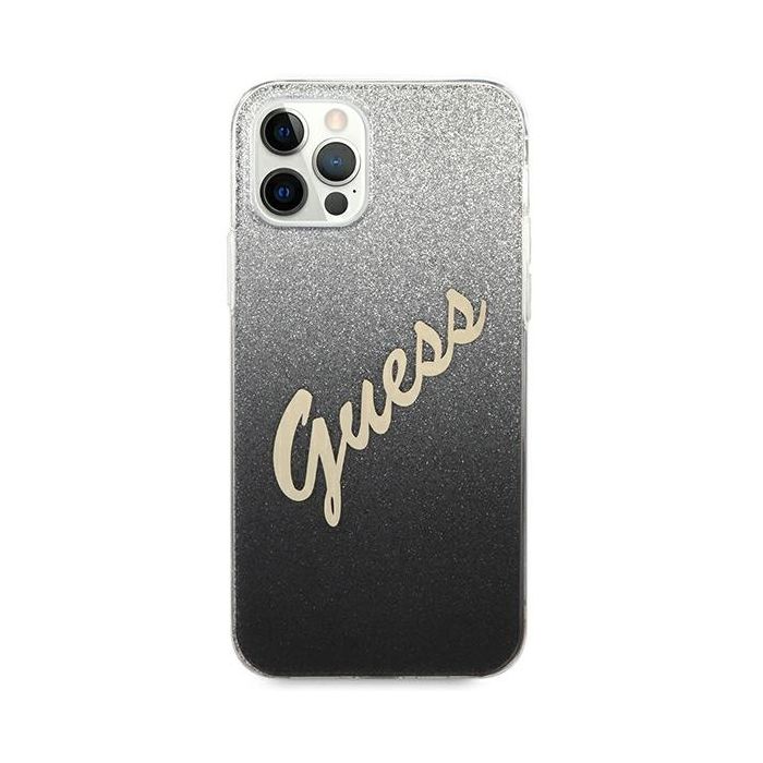 Puzdro Guess GUHCP12MPCUGLSBK na Apple iPhone 12/12 Pro Vintage čierne 