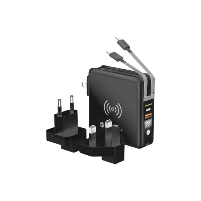 Forcell 5in1 Multifunction Charger 20W, microUSB/USB-C/lightning, powerbank 10000mAh, wireless charging 15W