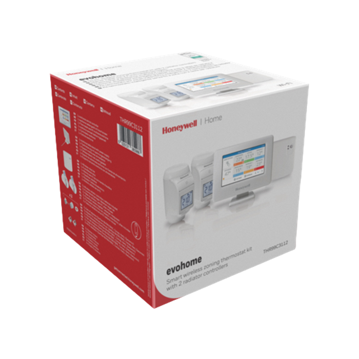 Honeywell Home Evohome štartovací set 2 kotol CZ THR99C3112, Evohome Touch WiFi + 2x termohlavica HR92 + BDR91
