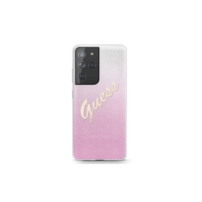 Puzdro Guess GUHCS21LPCUGLSPI na Samsung Galaxy S21 Ultra 5G Vintage ružové