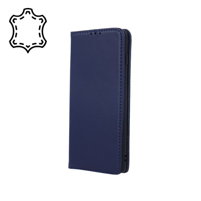 Kožené diárové puzdro na Samsung Galaxy A72/A72 5G Genuine Smart Pro modré