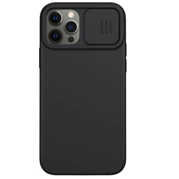 Silikónové puzdro na Apple iPhone 12/12 Pro Nillkin CamShield Silky čierne