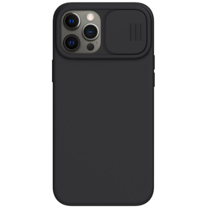 Silikónové puzdro na Apple iPhone 12 Pro Max Nillkin CamShield Silky čierne