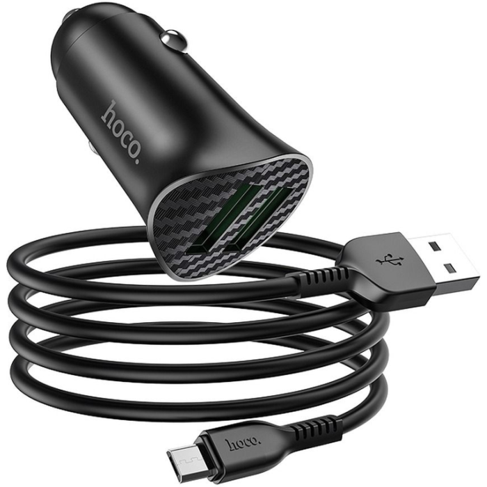 Autonabíjačka HOCO Z39 2 x USB QC3.0 18W + kábel Micro USB Farsighted čierna