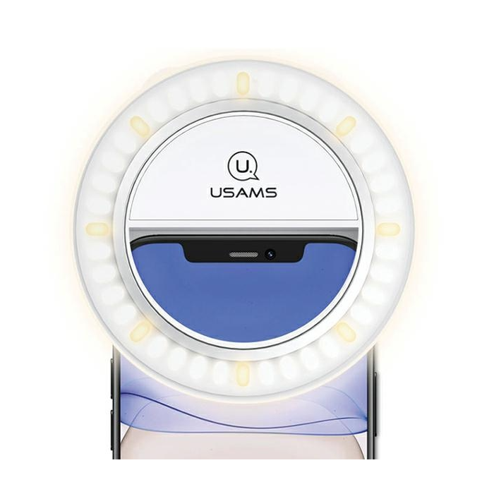 Selfie lampa USAMS Led Ring biela