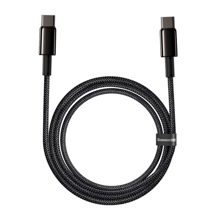 Dátový kábel Baseus Tungsten PD USB-C - USB-C 2,0 m 100W čierny