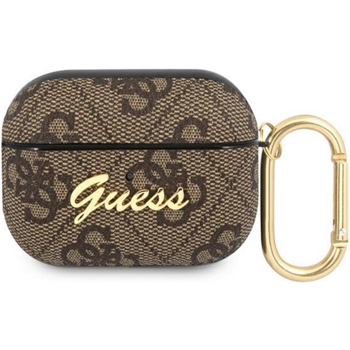 Puzdro Guess na Apple AirPods Pro GUAP4GSMW 4G Script PC/PU hnedé